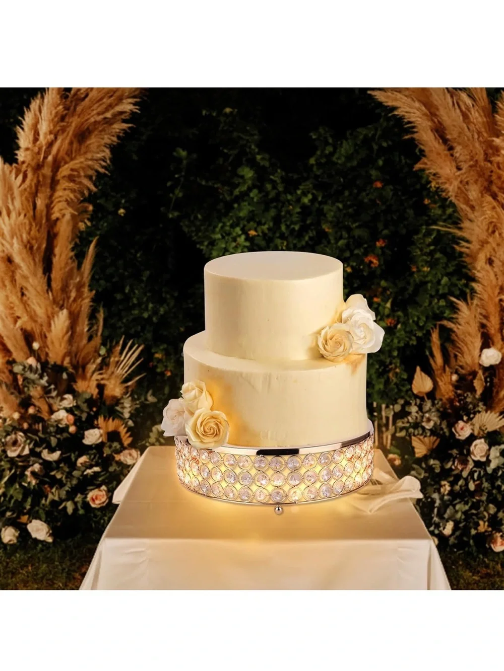 Round Rose Gold Crystal Display Stand